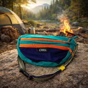Burton Chill Hip Pack Fanny Pack Teal Purple Orange Colorblock Retro 22637